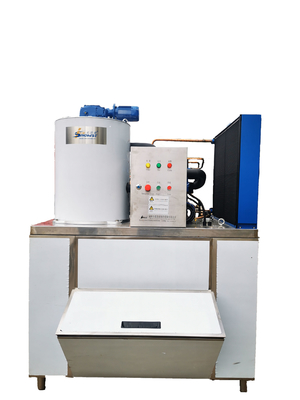 comprar Material de alta calidad SS304 Acero inoxidable 1.5ton/Día Máquina de hielo en volutas Fabricante de hielo en volutas con contenedor de hielo de acero inoxidable online manufacture