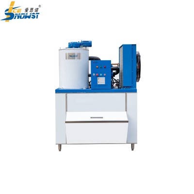 Máquina para hacer hielo de nieve de 2 toneladas refrigerada con agua con contenedor de hielo de acero inoxidable SS304